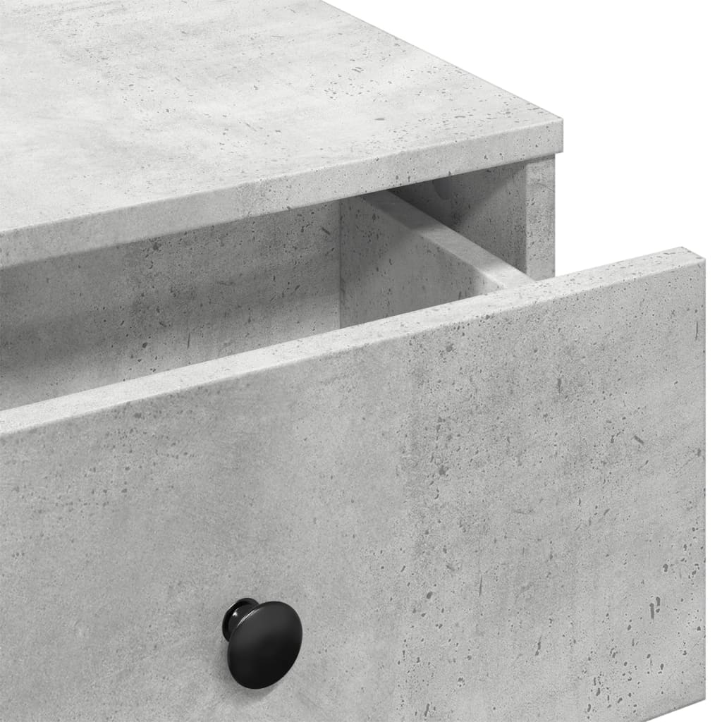 Tavolino da Salotto Grigio Cemento 60x45x31cm Legno Multistrato