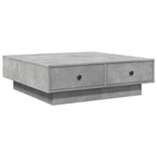 Tavolino da Salotto Grigio Cemento 90x90x28cm Legno Multistrato