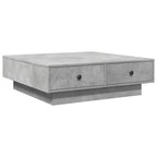 Tavolino da Salotto Grigio Cemento 90x90x28cm Legno Multistrato