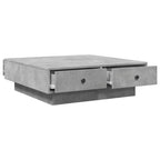 Tavolino da Salotto Grigio Cemento 90x90x28cm Legno Multistrato