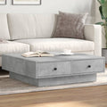 Tavolino da Salotto Grigio Cemento 90x90x28cm Legno Multistrato