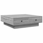 Tavolino da Salotto Grigio Sonoma 90x90x28 cm Legno Multistrato