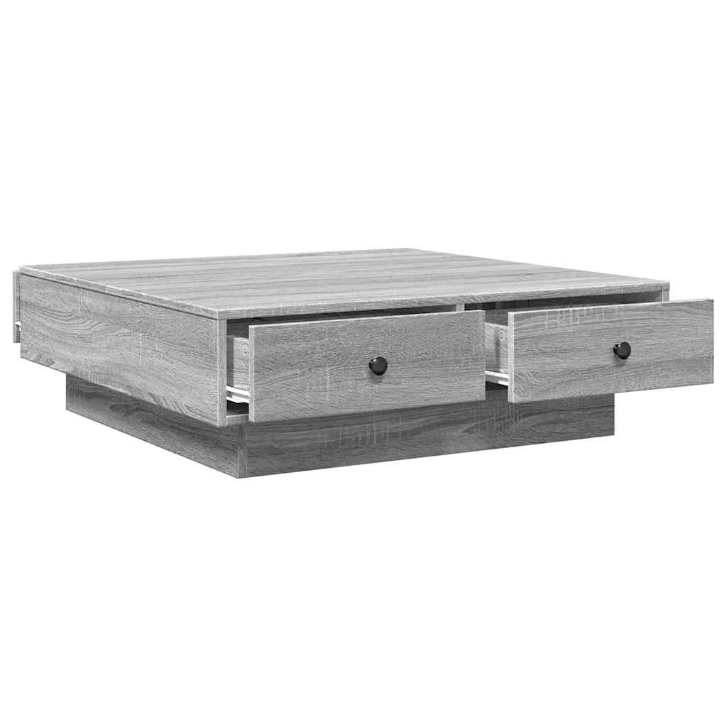 Tavolino da Salotto Grigio Sonoma 90x90x28 cm Legno Multistrato