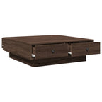 Tavolino da Salotto Rovere Marrone 90x90x28cm Legno Multistrato