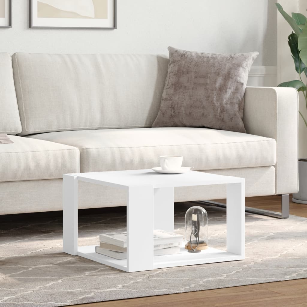 Tavolino da caffè bianco 51,5x51,5x30 cm in legno ingegnerizzato
