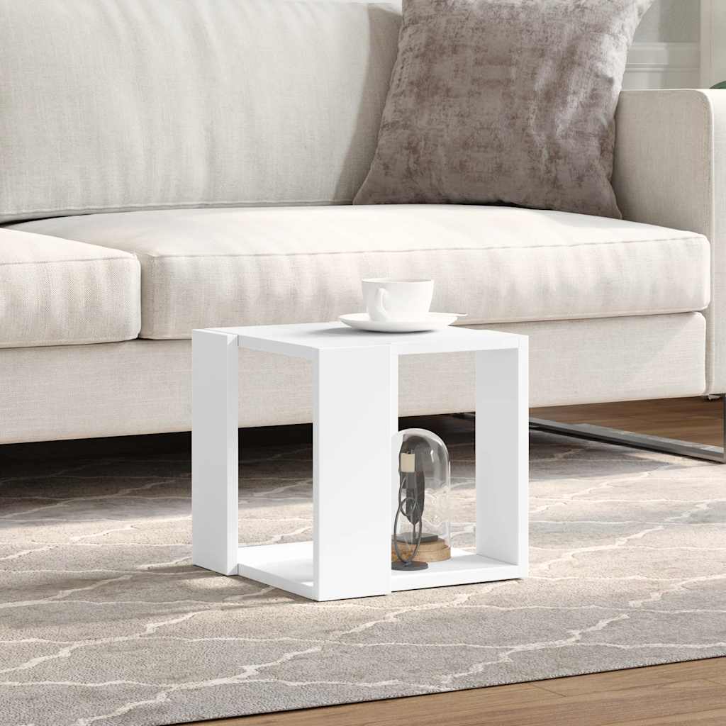 Tavolino da Salotto Bianco 32x32x30 cm in Legno Multistrato
