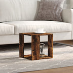Tavolino da Salotto Rovere Fumo 32x32x30 cm Legno Multistrato