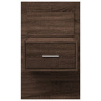 Comodino a Parete con luci LED Rovere Marrone