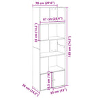 Libreria Bianca 70x36x189 cm in Legno Multistrato