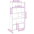 Libreria Bianca 100x36x189 cm in Legno Multistrato