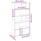 Libreria Rovere Sonoma 100x36x189 cm in Legno Multistrato