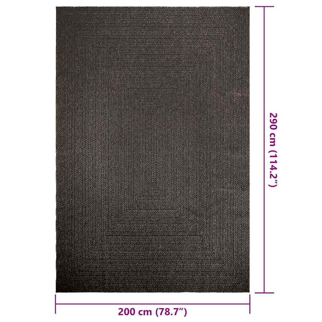 Tappeto ZIZUR Antracite 200x290 cm Aspetto Iuta Interni Esterni
