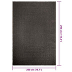 Tappeto ZIZUR Antracite 200x290 cm Aspetto Iuta Interni Esterni