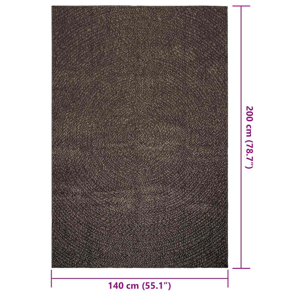 Tappeto ZIZUR Antracite 140x200 cm Aspetto Iuta Interni Esterni