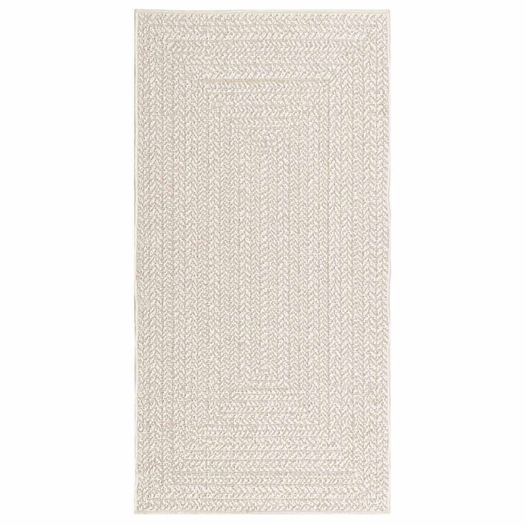 Tappeto ZIZUR Crema 80x150 cm Aspetto Iuta Interni ed Esterni