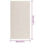 Tappeto ZIZUR Crema 80x150 cm Aspetto Iuta Interni ed Esterni