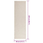Tappeto ZIZUR Crema 80x250 cm Aspetto Iuta Interni ed Esterni