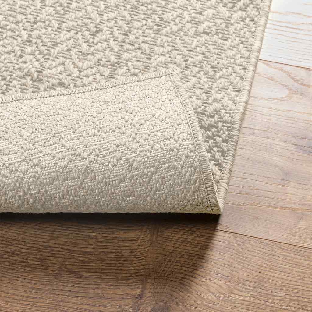 Tappeto ZIZUR Crema 120x120 cm Aspetto Iuta Interni ed Esterni