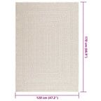 Tappeto ZIZUR Crema 120x170 cm Aspetto Iuta Interni ed Esterni