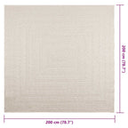 Tappeto ZIZUR Crema 200x200 cm Aspetto Iuta Interni ed Esterni