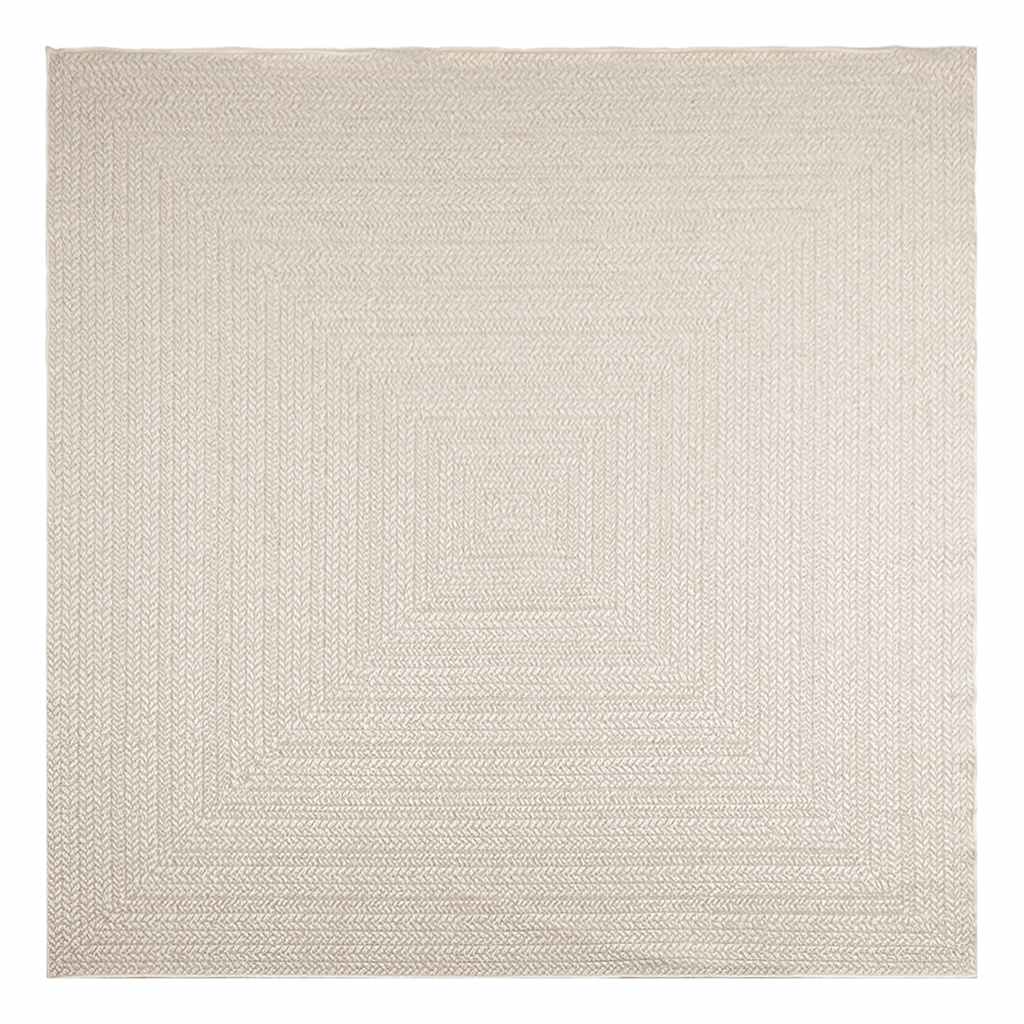Tappeto ZIZUR Crema 240x240 cm Aspetto Iuta Interni ed Esterni