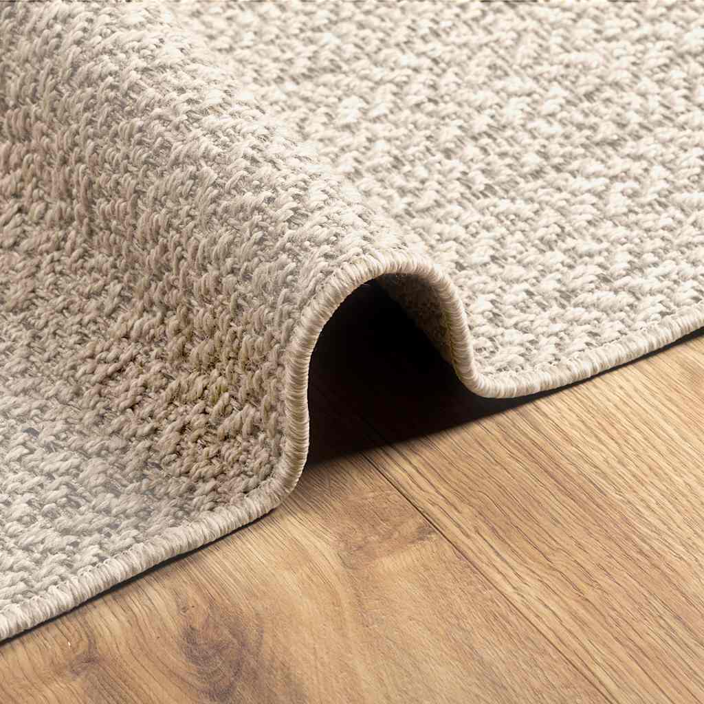 Tappeto ZIZUR Crema 240x240 cm Aspetto Iuta Interni ed Esterni