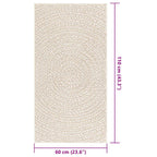 Tappeto ZIZUR Crema 60x110 cm Aspetto Iuta Interni ed Esterni