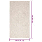 Tappeto ZIZUR Crema 80x150 cm Aspetto Iuta Interni ed Esterni