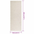 Tappeto ZIZUR Crema 80x200 cm Aspetto Iuta Interni ed Esterni