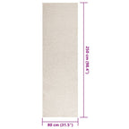 Tappeto ZIZUR Crema 80x250 cm Aspetto Iuta Interni ed Esterni