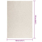 Tappeto ZIZUR Crema 120x170 cm Aspetto Iuta Interni ed Esterni