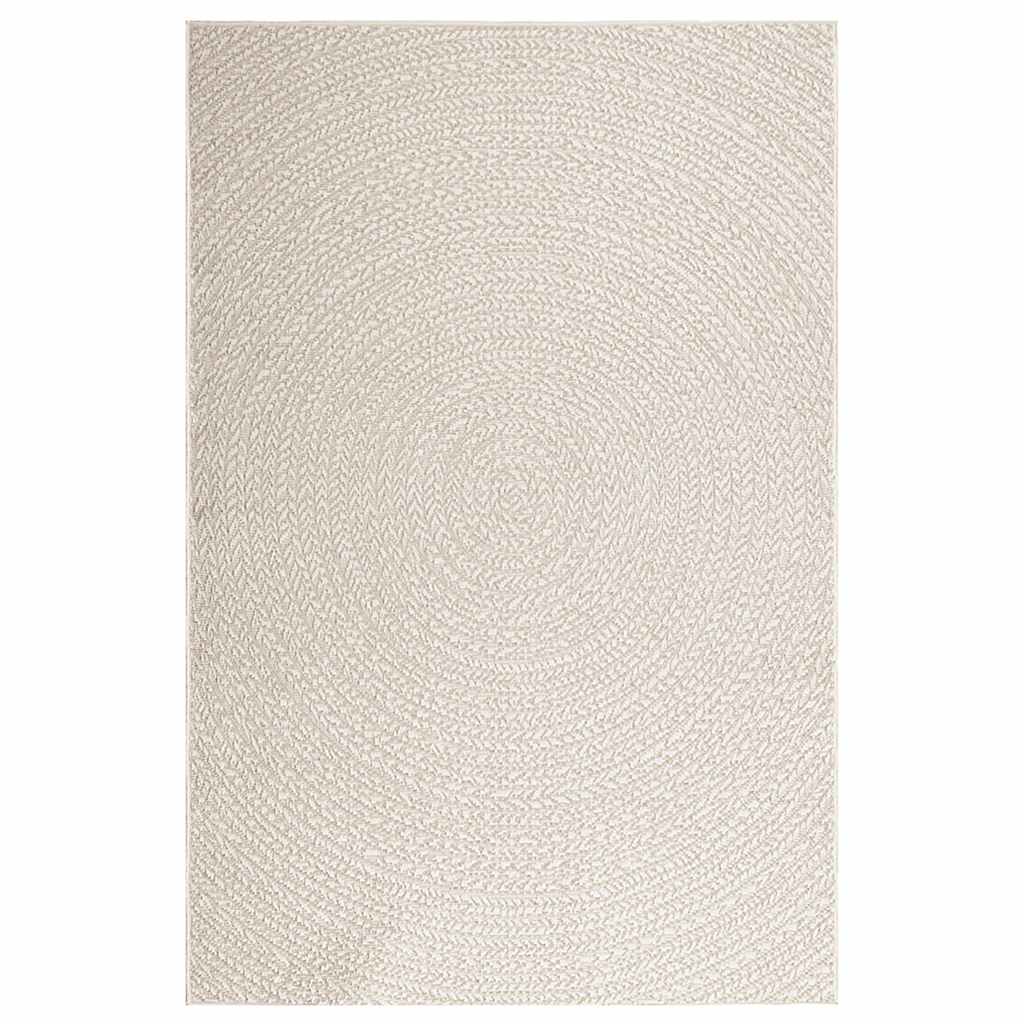 Tappeto ZIZUR Crema 140x200 cm Aspetto Iuta Interni ed Esterni