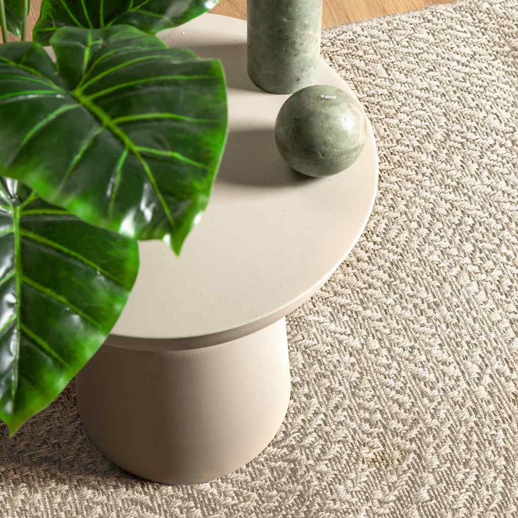 Tappeto ZIZUR Crema 240x240 cm Aspetto Iuta Interni ed Esterni