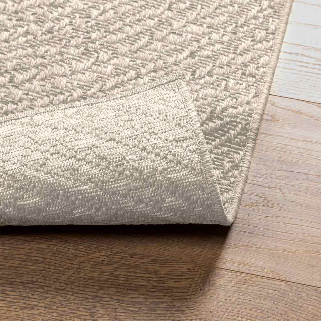 Tappeto ZIZUR Crema 240x240 cm Aspetto Iuta Interni ed Esterni
