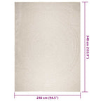 Tappeto ZIZUR Crema 240x340 cm Aspetto Iuta Interni ed Esterni