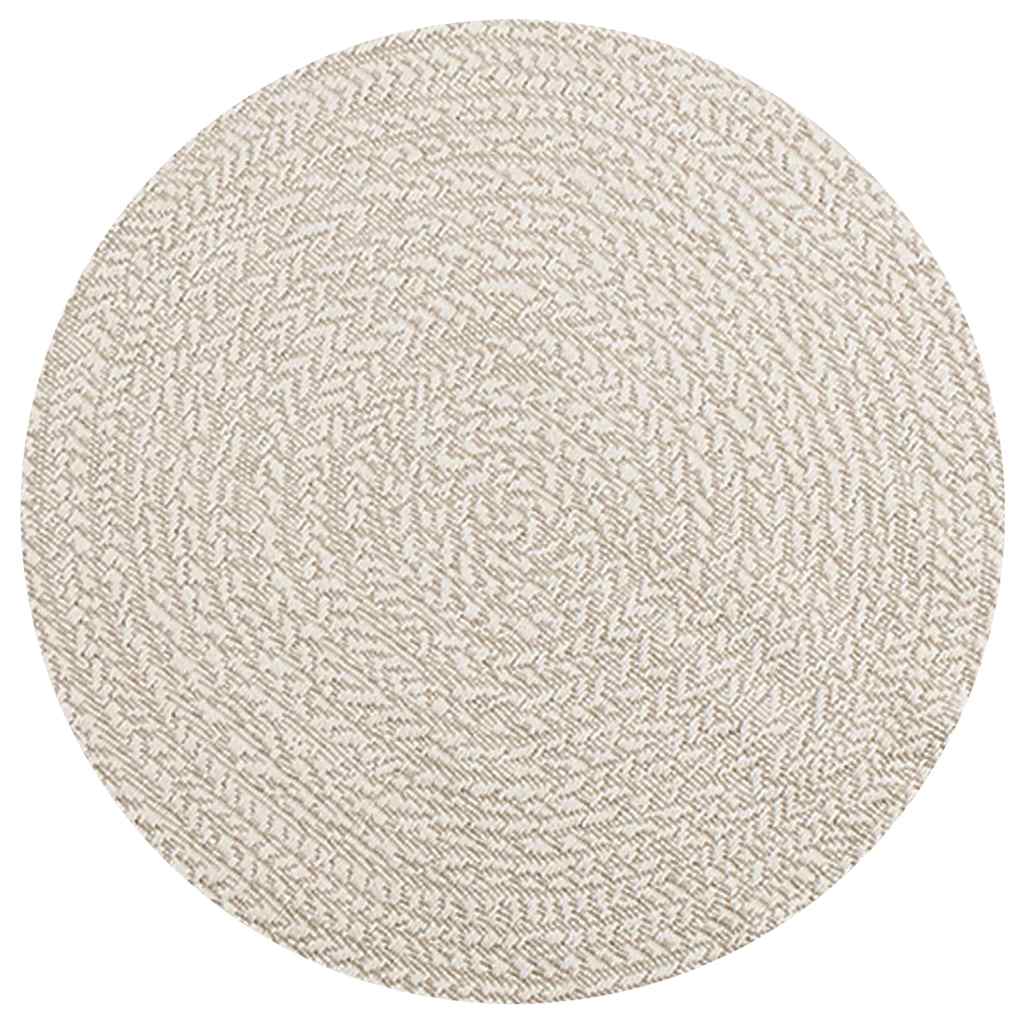 Tappeto ZIZUR Crema Ø 90 cm Aspetto Iuta per Interni ed Esterni