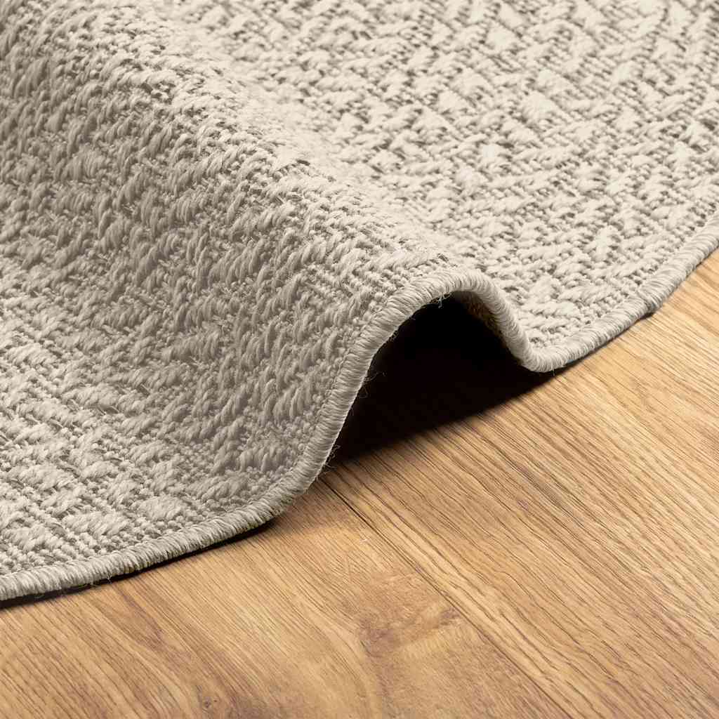 Tappeto ZIZUR Crema Ø 90 cm Aspetto Iuta per Interni ed Esterni