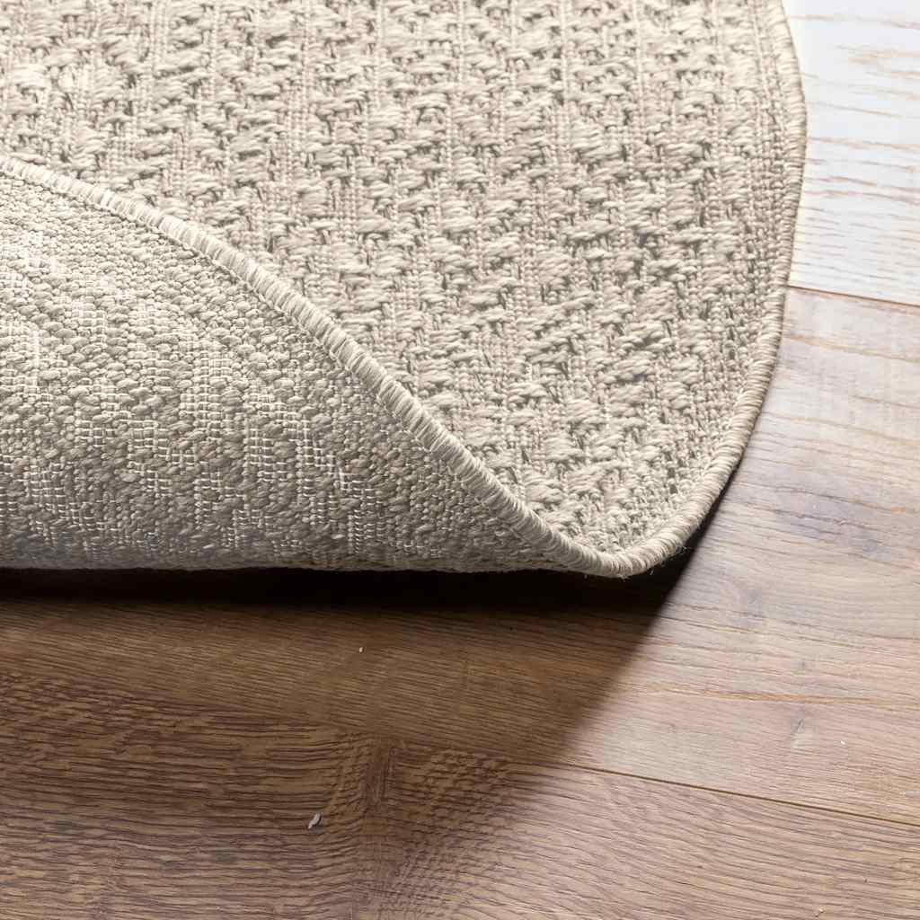 Tappeto ZIZUR Crema Ø 90 cm Aspetto Iuta per Interni ed Esterni