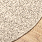 Tappeto ZIZUR Crema Ø 90 cm Aspetto Iuta per Interni ed Esterni