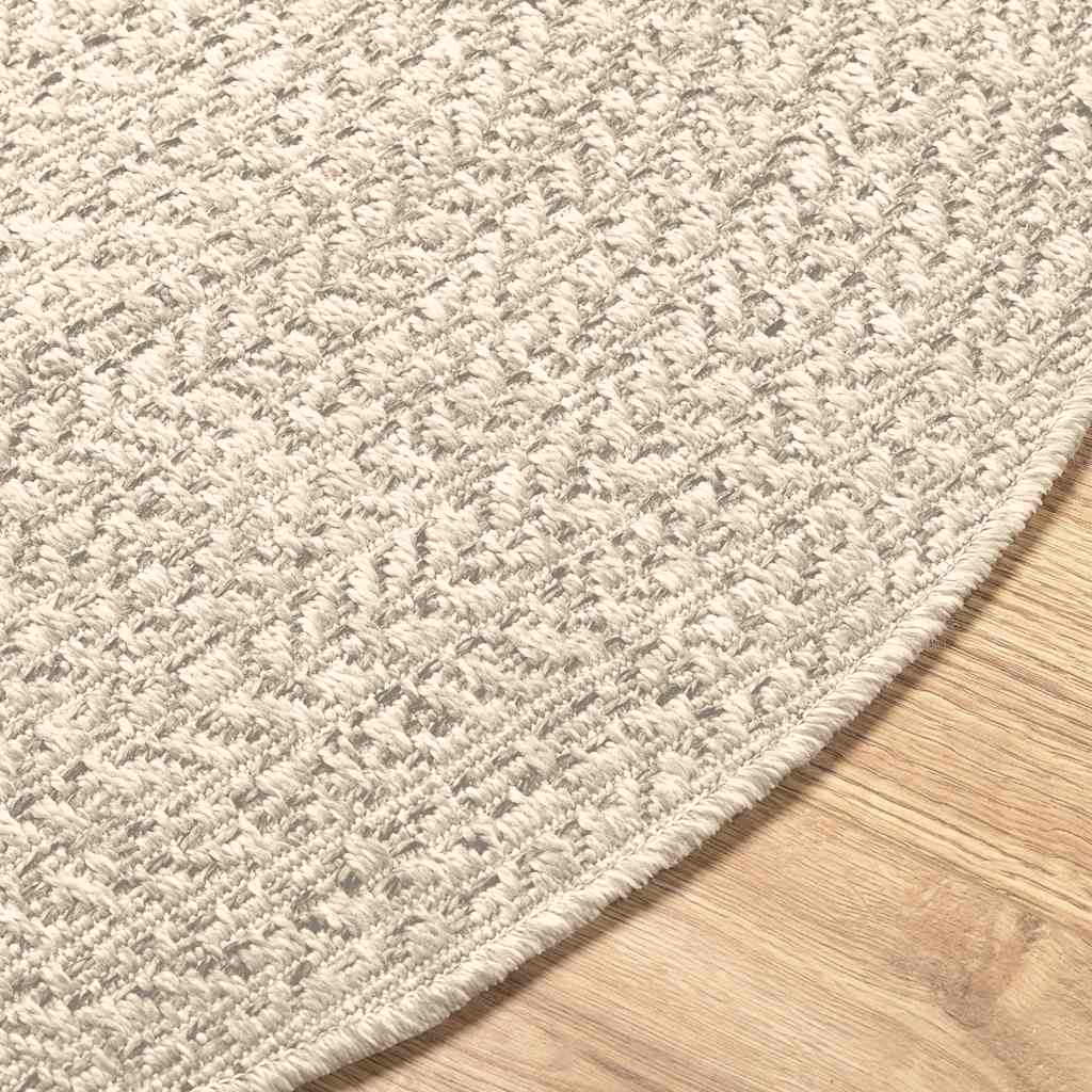Tappeto ZIZUR Crema Ø 90 cm Aspetto Iuta per Interni ed Esterni