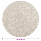 Tappeto ZIZUR Crema Ø 90 cm Aspetto Iuta per Interni ed Esterni