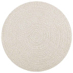 Tappeto ZIZUR Crema Ø 120cm Aspetto Iuta per Interni ed Esterni