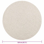 Tappeto ZIZUR Crema Ø 120cm Aspetto Iuta per Interni ed Esterni