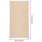 Tappeto ZIZUR Beige 60x110 cm Aspetto Iuta Interni ed Esterni