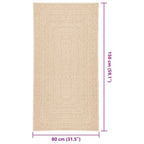 Tappeto ZIZUR Beige 80x150 cm Aspetto Iuta Interni ed Esterni