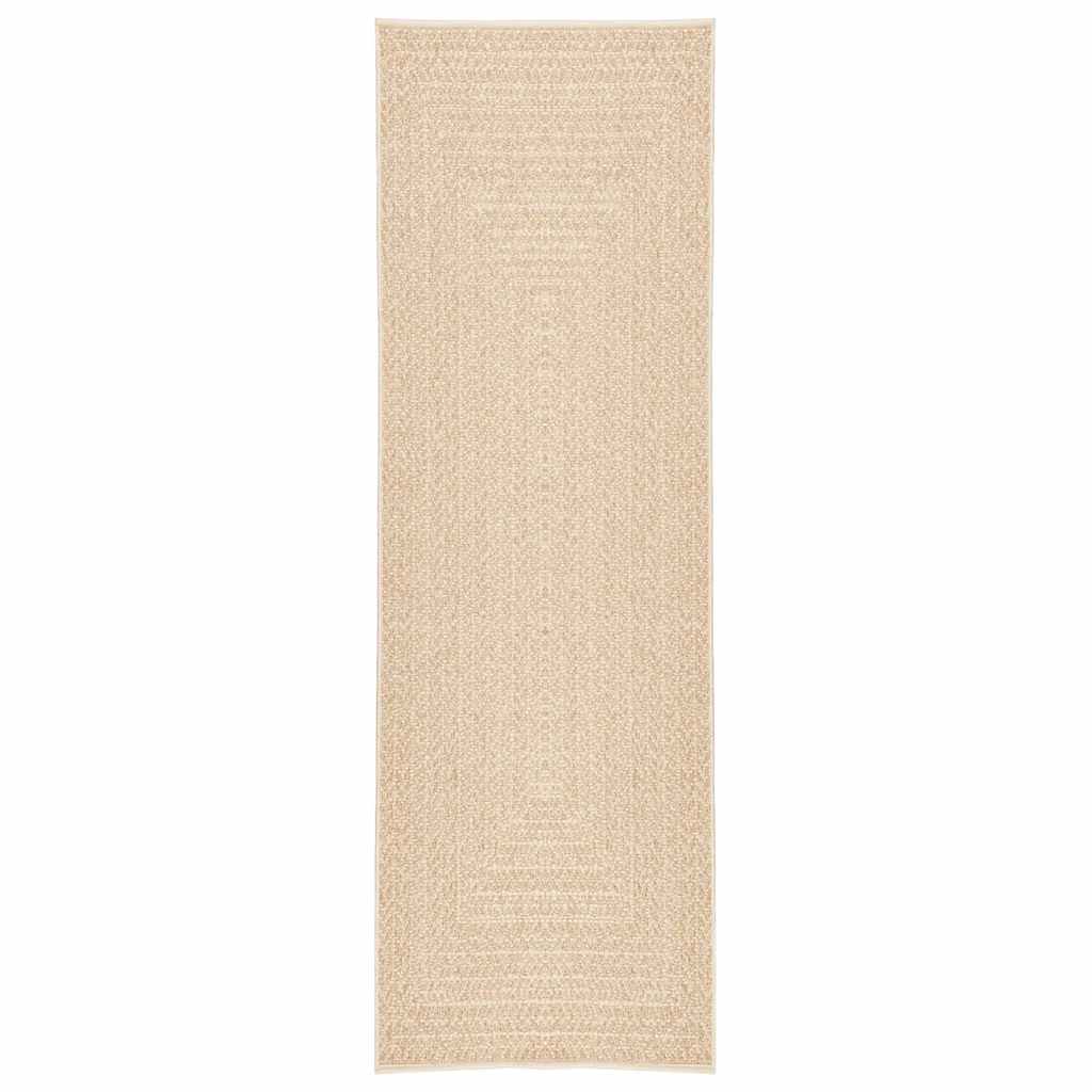 Tappeto ZIZUR Beige 80x250 cm Aspetto Iuta Interni ed Esterni