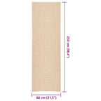Tappeto ZIZUR Beige 80x250 cm Aspetto Iuta Interni ed Esterni