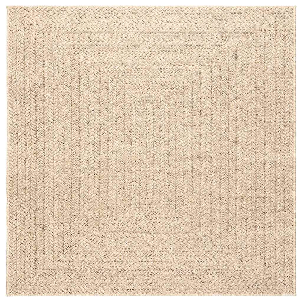 Tappeto ZIZUR Beige 120x120 cm Aspetto Iuta Interni ed Esterni