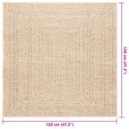 Tappeto ZIZUR Beige 120x120 cm Aspetto Iuta Interni ed Esterni