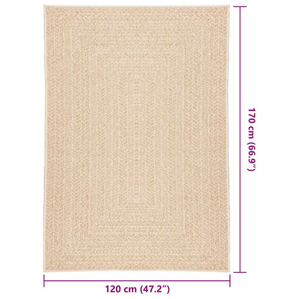 Tappeto ZIZUR Beige 120x170 cm Aspetto Iuta Interni ed Esterni